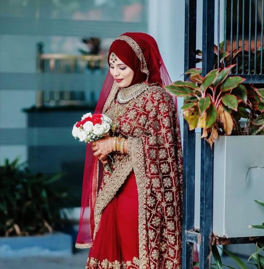 Minimal Bridal saree drape
